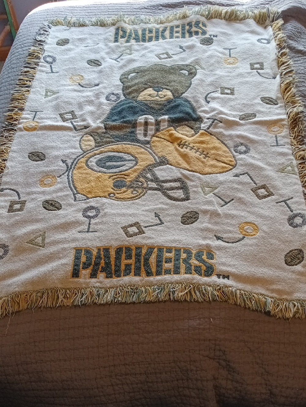 Baby Blanket Green Bay Packers Teddy Bear Throw Blanket - Team Colors